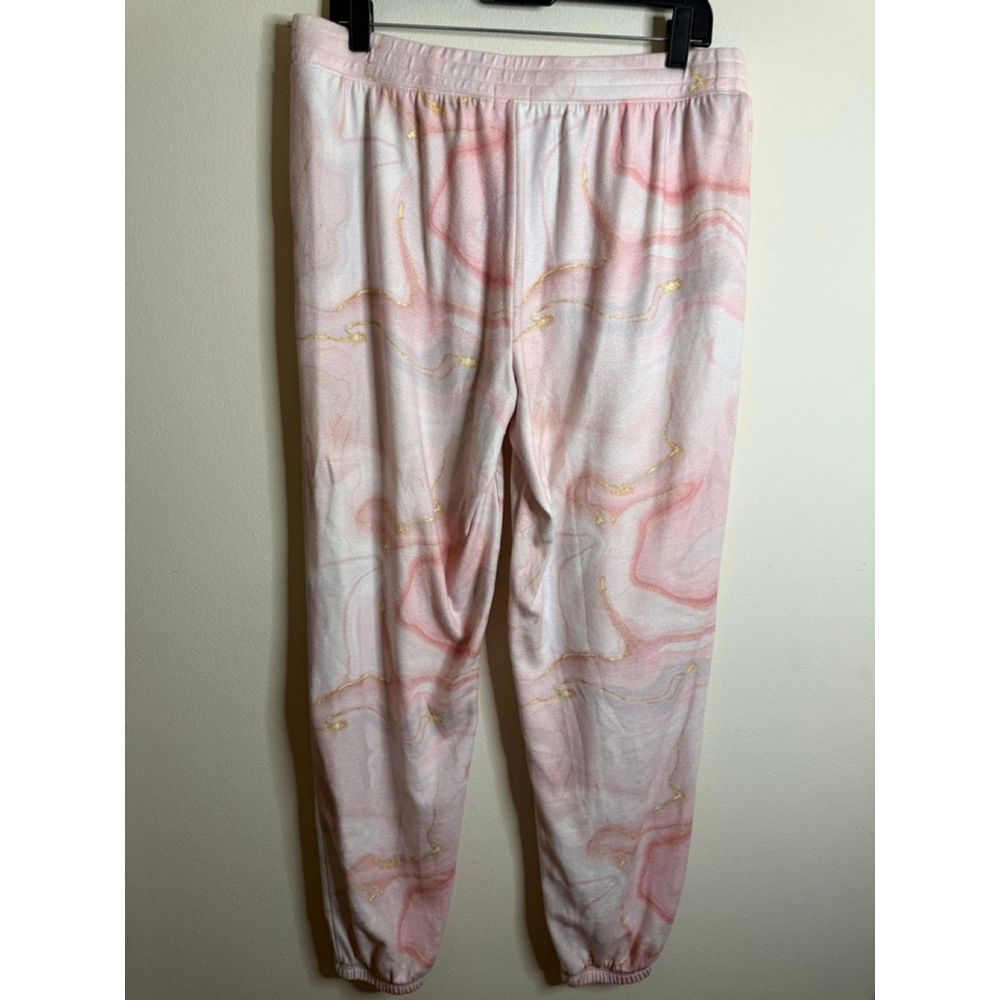 Women's P.J. Salvage Barbie Pink & White Marble Pajama Set L - Picture 9 of 10